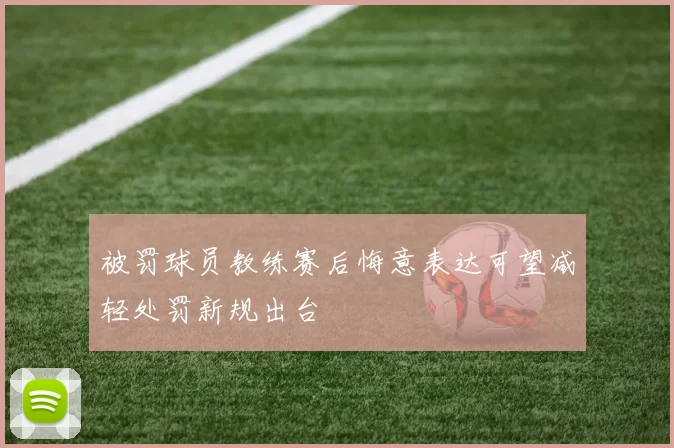 被罚球员教练赛后悔意表达可望减轻处罚新规出台